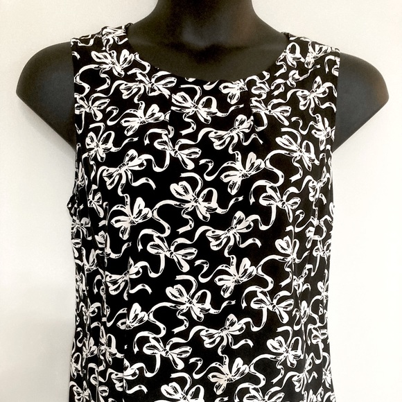 Talbots black and white ribbon pattern sleeveless blouse - Picture 1 of 8